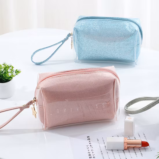 Waterproof Lady Makeup Handbag Cute Women Cosmetic Gift Bag Holographic Clear PVC or TPU Luxury Fashion Travel Colorful Transparent Replica Cosmetic Bag
