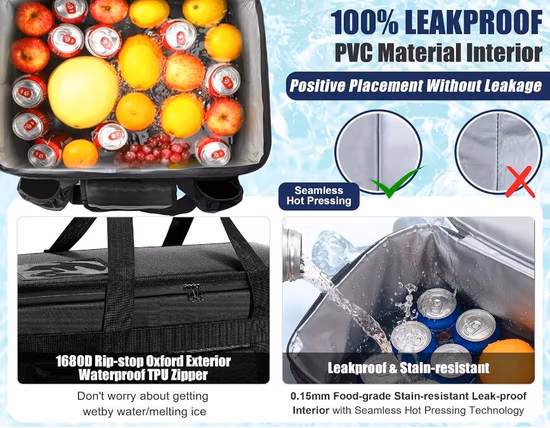 식품 패키지용 절연 프로모션 캔 쿨러 가방, 야외/캠핑/바베큐/여행용 절연 피크닉 점심 가방 대형 소프트 쿨러 백