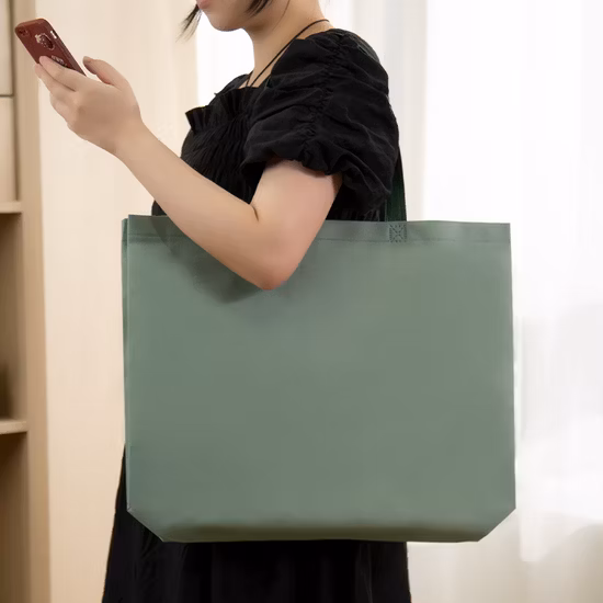 주문 로고에 의하여 인쇄되는 나르는 손잡이 로고를 가진 비 길쌈된 쇼핑 운반물 포장 부대